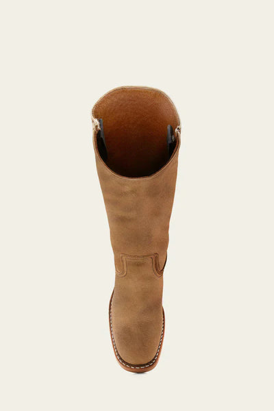 Leather Boots - Low Heel - Slip-On - Knee High Boots - Women's Boots-Grace Aura