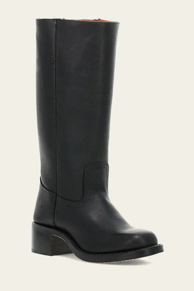 Leather Boots - Low Heel - Slip-On - Knee High Boots - Women's Boots-Grace Aura