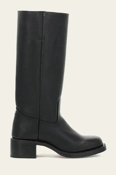 Leather Boots - Low Heel - Slip-On - Knee High Boots - Women's Boots-Grace Aura