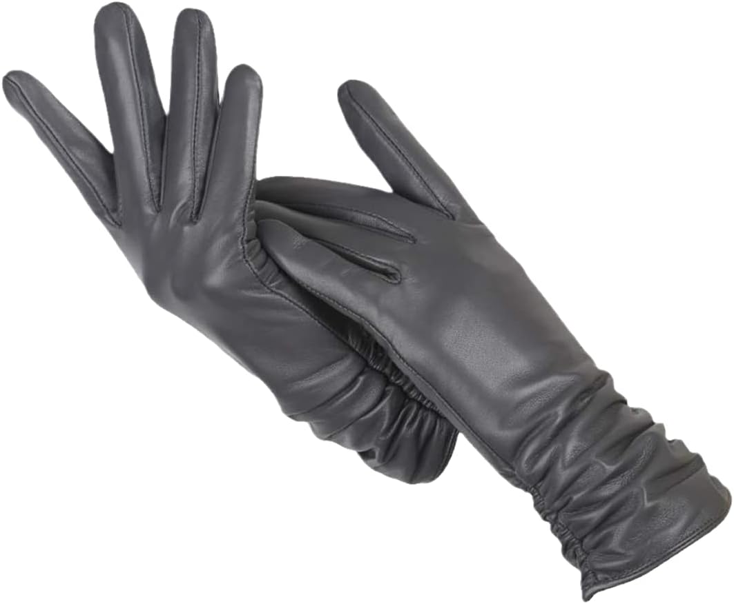 Leather Gloves - Ladies Warm Fur Lined Winter Gloves-Grace Aura