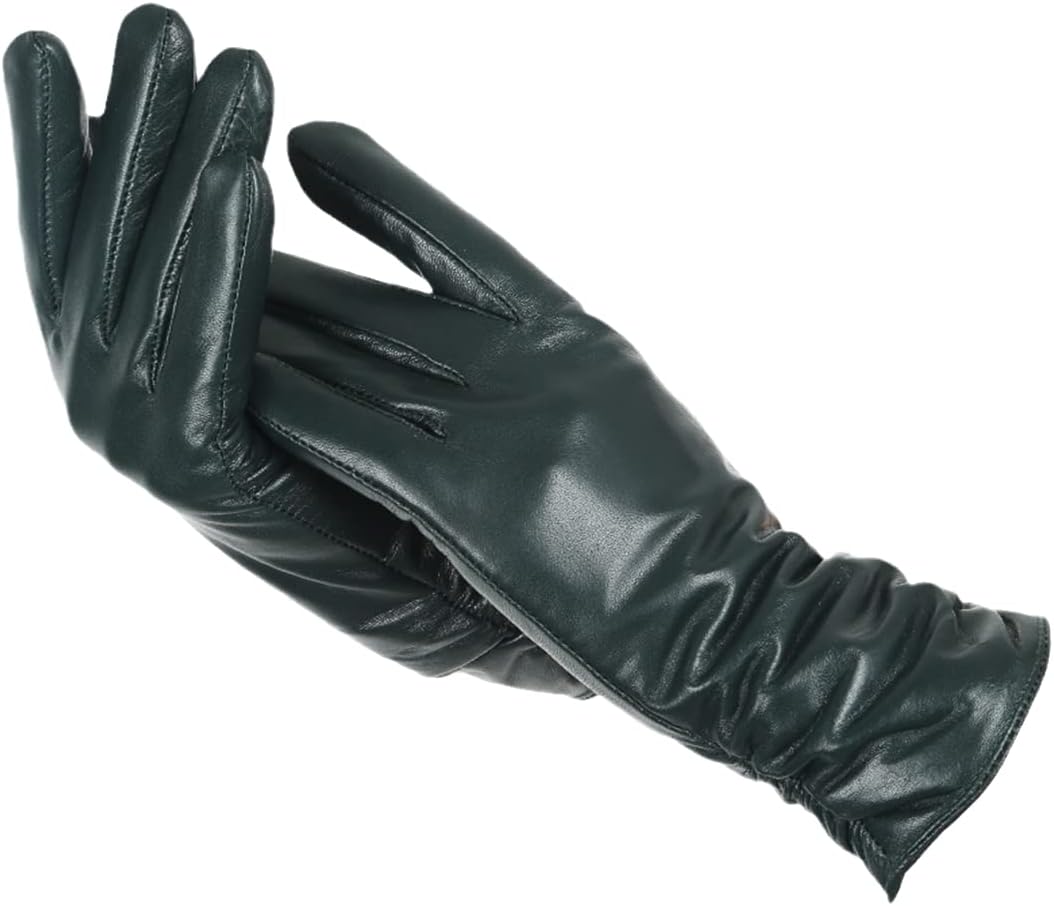 Leather Gloves - Ladies Warm Fur Lined Winter Gloves-Grace Aura