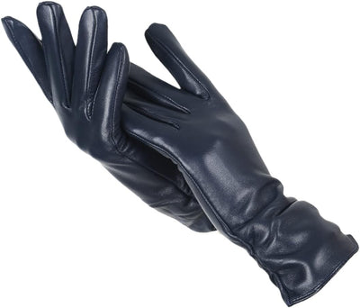 Leather Gloves - Ladies Warm Fur Lined Winter Gloves-Grace Aura