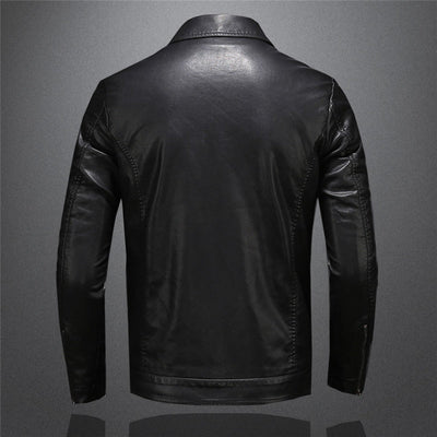 Leather Jacket - Black - Vegan Leather - Leatherette Jacket - Men's Jacket-Grace Aura