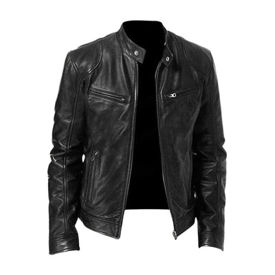 Leather Jacket | Faux Leather | Leatherette | Biker Jacket | Men's Leather Jacket-Grace Aura