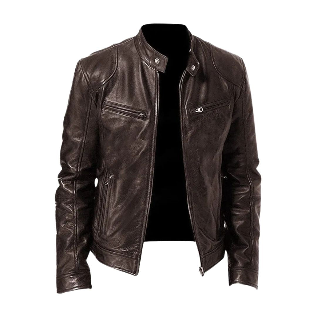 Leather Jacket | Faux Leather | Leatherette | Biker Jacket | Men's Leather Jacket-Grace Aura