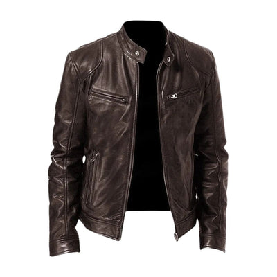 Leather Jacket | Faux Leather | Leatherette | Biker Jacket | Men's Leather Jacket-Grace Aura