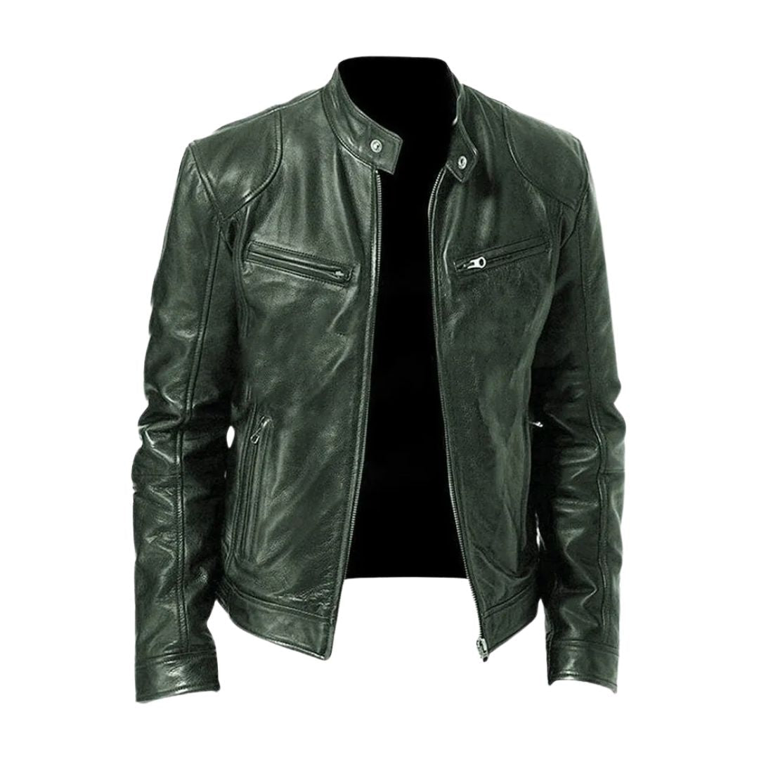 Leather Jacket | Faux Leather | Leatherette | Biker Jacket | Men's Leather Jacket-Grace Aura