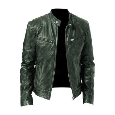 Leather Jacket | Faux Leather | Leatherette | Biker Jacket | Men's Leather Jacket-Grace Aura