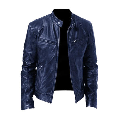 Leather Jacket | Faux Leather | Leatherette | Biker Jacket | Men's Leather Jacket-Grace Aura