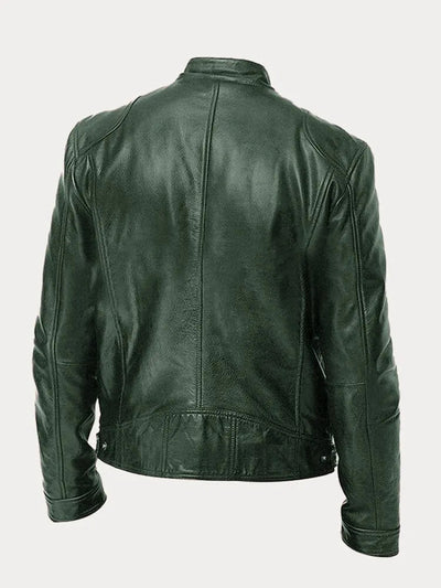 Leather Jacket | Zip-Up | Regular Fit | Biker Jacket | Men's Leather Jacket -Grace Aura