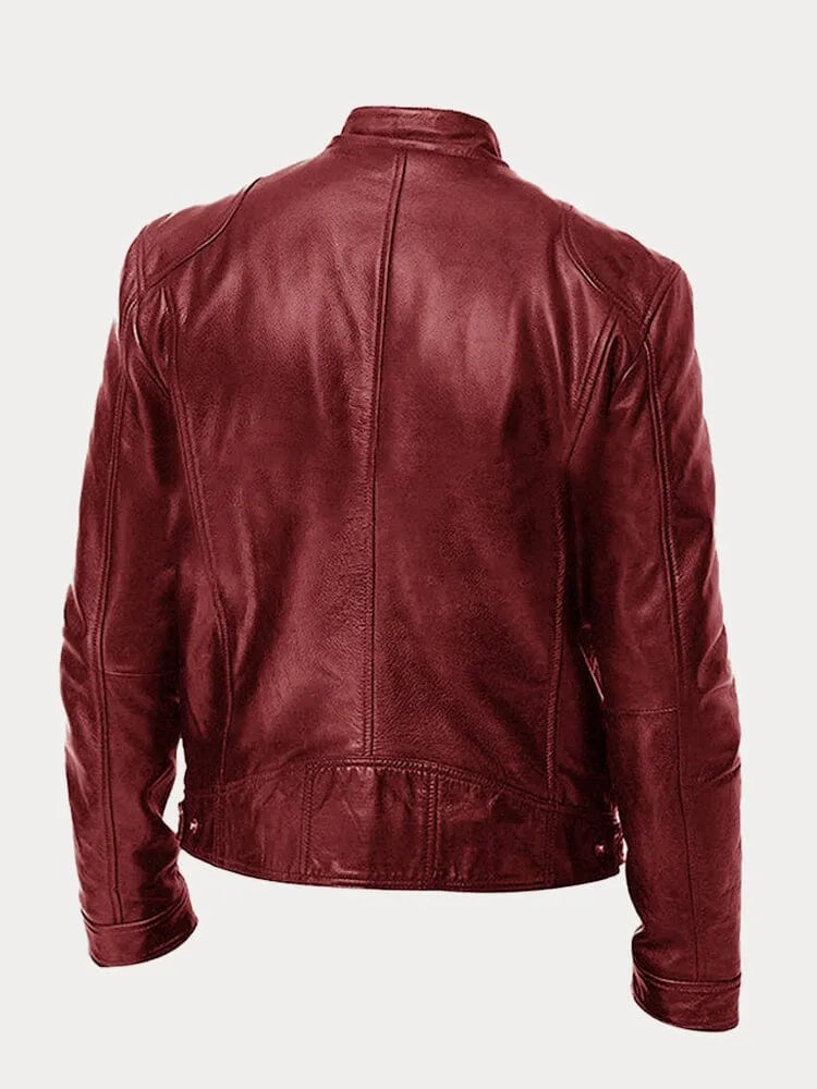 Leather Jacket | Zip-Up | Regular Fit | Biker Jacket | Men's Leather Jacket -Grace Aura