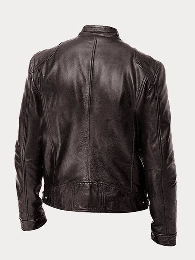 Leather Jacket | Zip-Up | Regular Fit | Biker Jacket | Men's Leather Jacket -Grace Aura