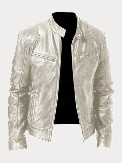 Leather Jacket | Zip-Up | Regular Fit | Biker Jacket | Men's Leather Jacket -Grace Aura