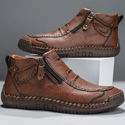 Leather Shoes - Non Slip - Orthopedic - Leather Boots - Men's Shoes-Grace Aura