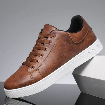 Leather Sneakers | Casual | Lace-Up | Trendy Sneakers | Men's Sneakers-Grace Aura