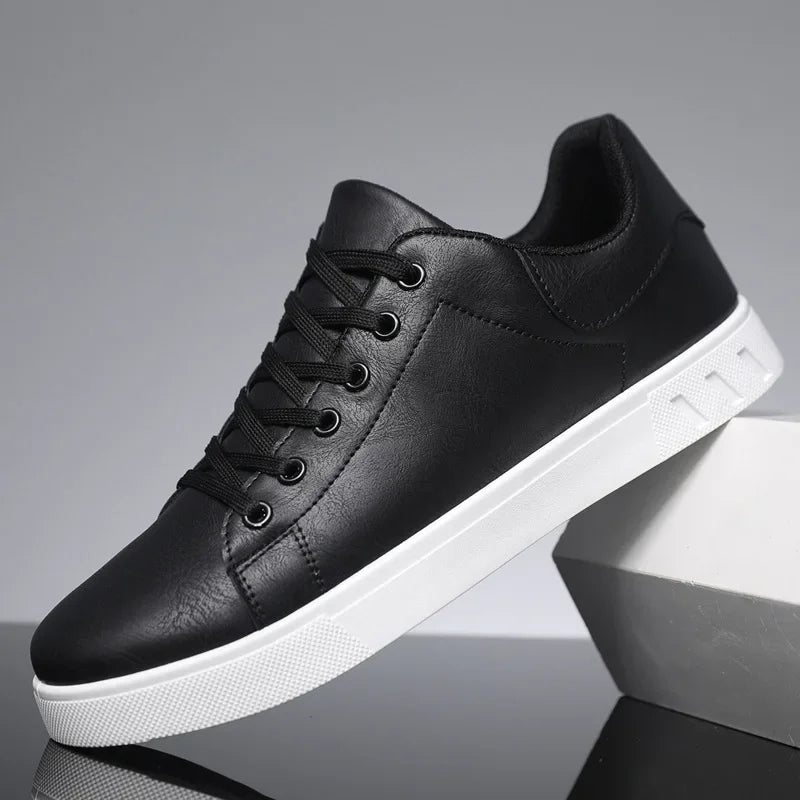 Leather Sneakers | Casual | Lace-Up | Trendy Sneakers | Men's Sneakers-Grace Aura