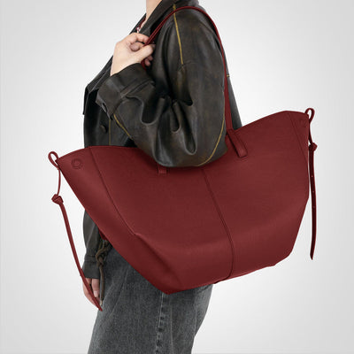 Leatherette Bag - Vintage - Shopper - Shoulder Bag - Large Tote Bag-Grace Aura