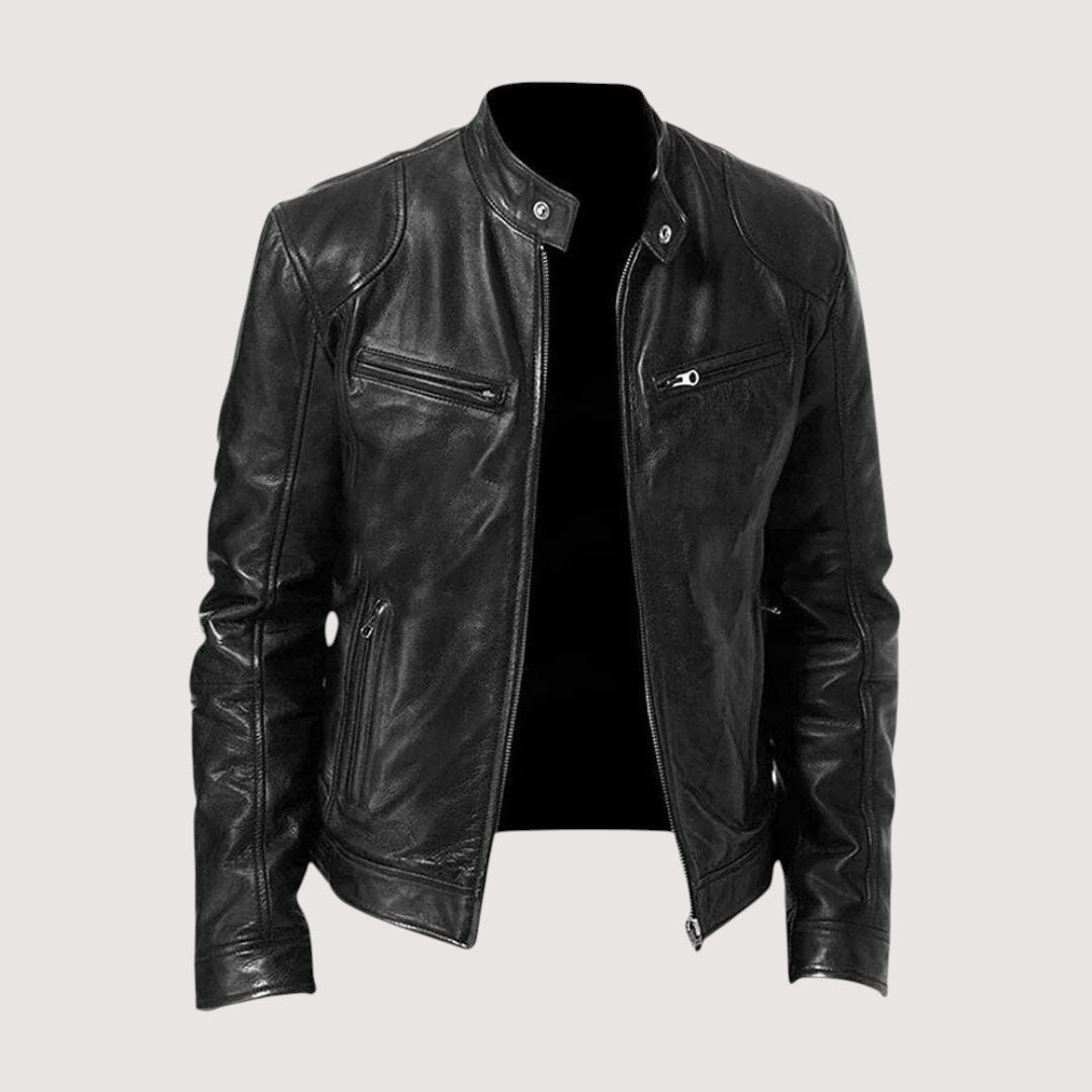 Leatherette Jacket - Regular Fit - Vegan Leather - Biker Jacket - Men's Leather Jacket-Grace Aura