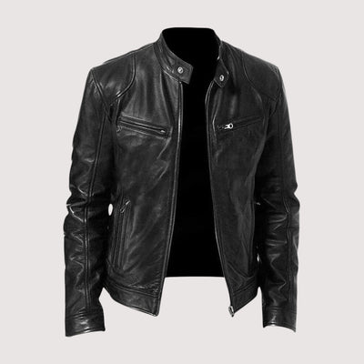 Leatherette Jacket - Regular Fit - Vegan Leather - Biker Jacket - Men's Leather Jacket-Grace Aura