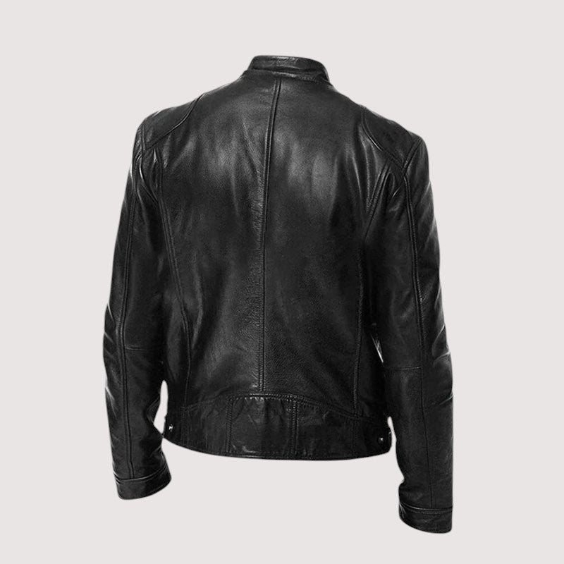 Leatherette Jacket - Regular Fit - Vegan Leather - Biker Jacket - Men's Leather Jacket-Grace Aura