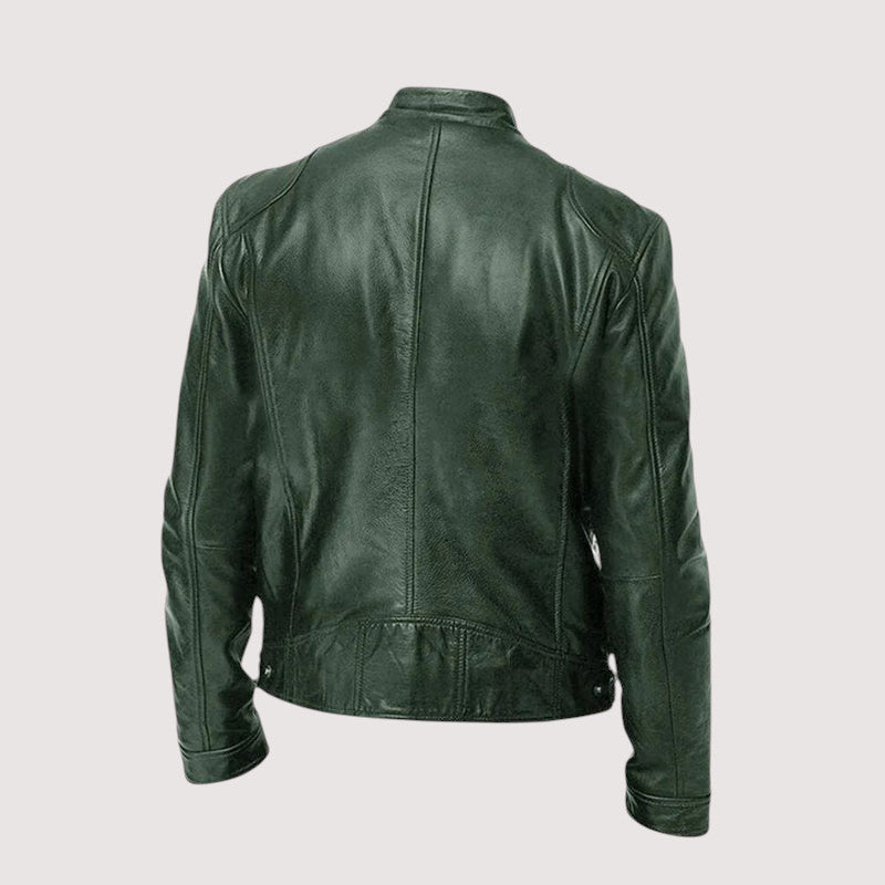 Leatherette Jacket - Regular Fit - Vegan Leather - Biker Jacket - Men's Leather Jacket-Grace Aura