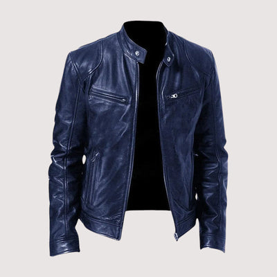 Leatherette Jacket - Regular Fit - Vegan Leather - Biker Jacket - Men's Leather Jacket-Grace Aura
