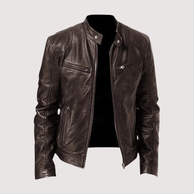 Leatherette Jacket - Regular Fit - Vegan Leather - Biker Jacket - Men's Leather Jacket-Grace Aura