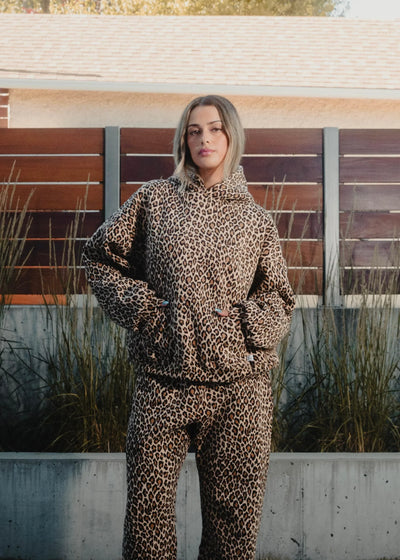 Leopard Hoodie - Comfy - Pullover - Oversized Hoodie - Women's Hoodie-Grace Aura
