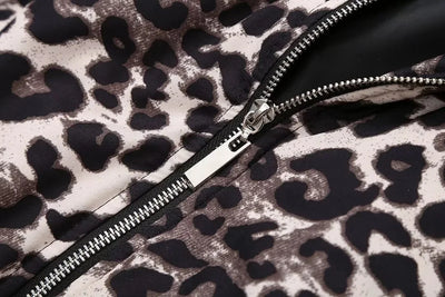 Leopard Print Bomber Jacket | Oversized | Zip-Up | Leopard Jacket | Women's Jacket-Grace Aura