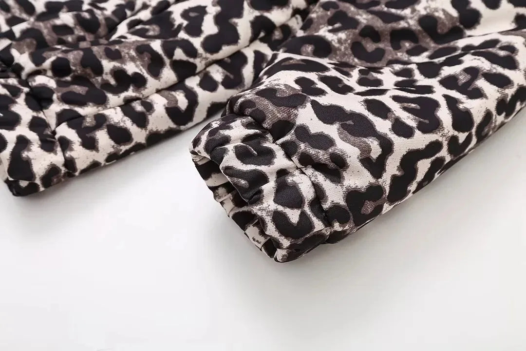 Leopard Print Bomber Jacket | Oversized | Zip-Up | Leopard Jacket | Women's Jacket-Grace Aura