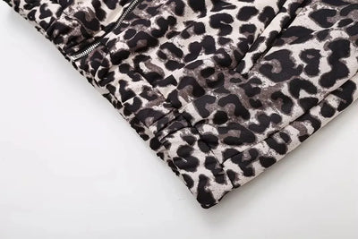 Leopard Print Bomber Jacket | Oversized | Zip-Up | Leopard Jacket | Women's Jacket-Grace Aura