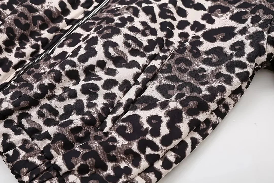 Leopard Print Bomber Jacket | Oversized | Zip-Up | Leopard Jacket | Women's Jacket-Grace Aura