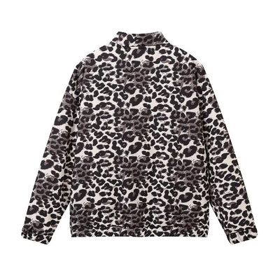 Leopard Print Bomber Jacket | Oversized | Zip-Up | Leopard Jacket | Women's Jacket-Grace Aura