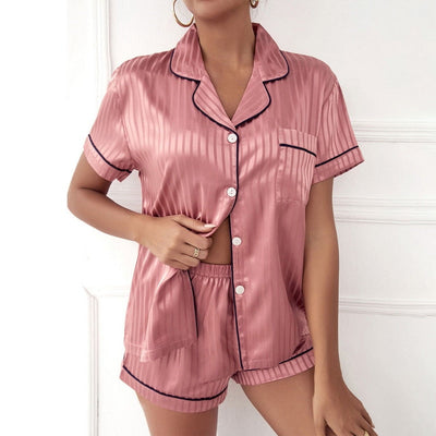Lieke - Satin Pajama Set for Ladies House Suit-Grace Aura