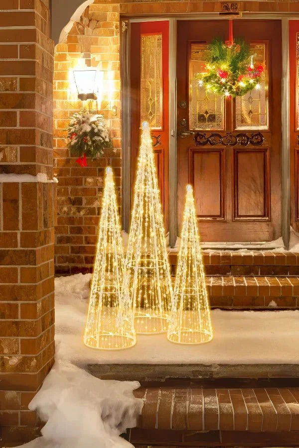 Lighted Cone - Outdoor LED Cone Christmas Tree Decoration-Grace Aura