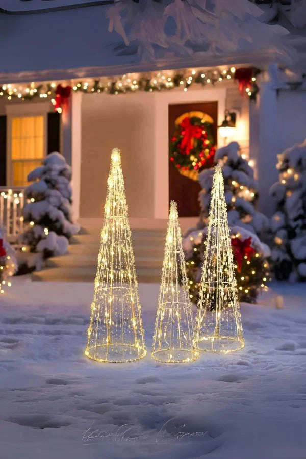 Lighted Cone - Outdoor LED Cone Christmas Tree Decoration-Grace Aura