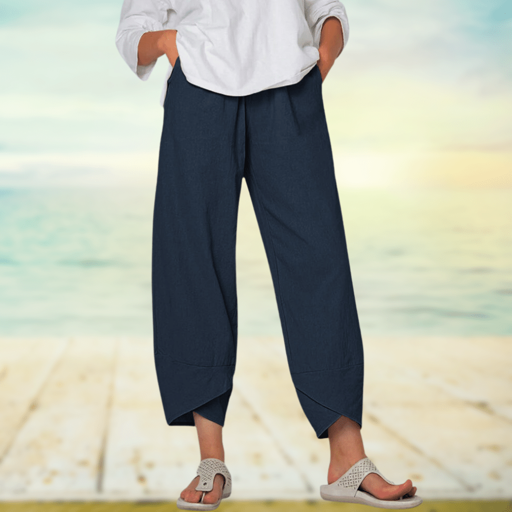 Linen Pants - Casual - Loose Fit - Summer Pants - Women's Trousers-Grace Aura