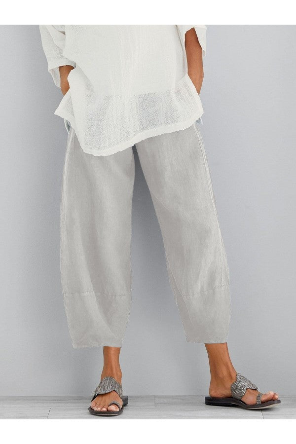 Linen Pants - Loose Fit - Ankle Length - Summer Pants - Women's Pants-Grace Aura