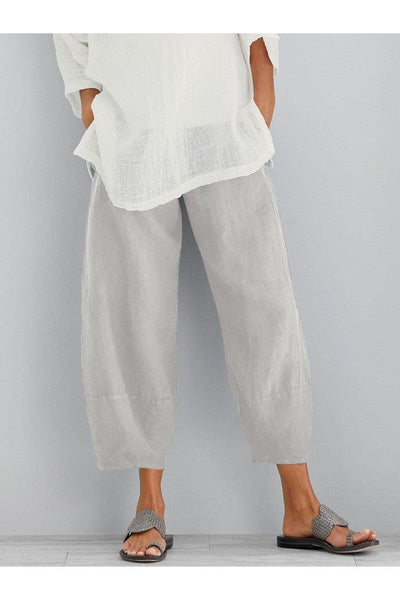 Linen Pants - Loose Fit - Ankle Length - Summer Pants - Women's Pants-Grace Aura