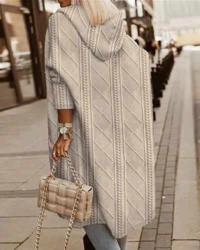 Long Cardigan | Oversized | Open | Hooded Cardigan | Women's Clothing-Grace Aura