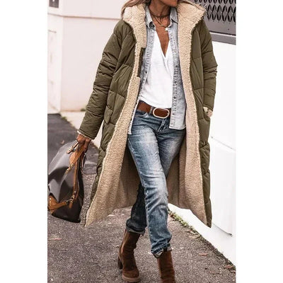 Long Puffer Coat | Hooded | Fleece Lined | Puffer Jacket | Long Winter Jackets for Women-Grace Aura