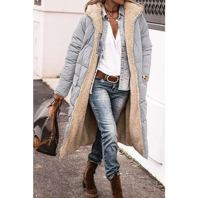 Long Puffer Coat | Hooded | Fleece Lined | Puffer Jacket | Long Winter Jackets for Women-Grace Aura