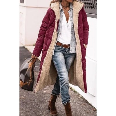 Long Puffer Coat | Hooded | Fleece Lined | Puffer Jacket | Long Winter Jackets for Women-Grace Aura