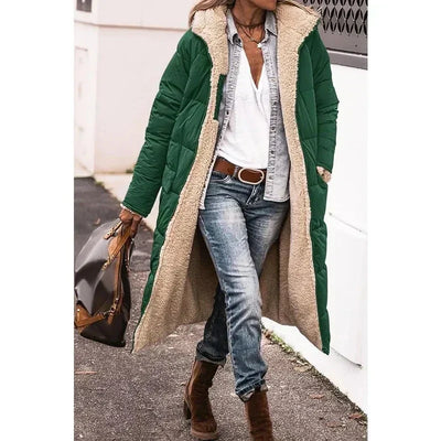 Long Puffer Coat | Hooded | Fleece Lined | Puffer Jacket | Long Winter Jackets for Women-Grace Aura