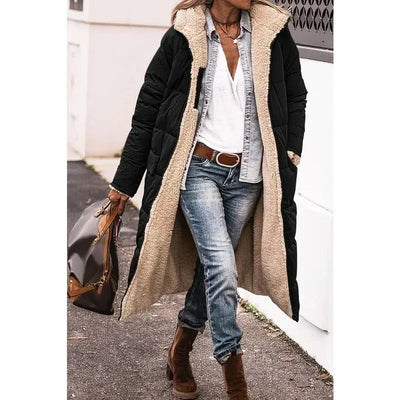 Long Puffer Coat | Hooded | Fleece Lined | Puffer Jacket | Long Winter Jackets for Women-Grace Aura