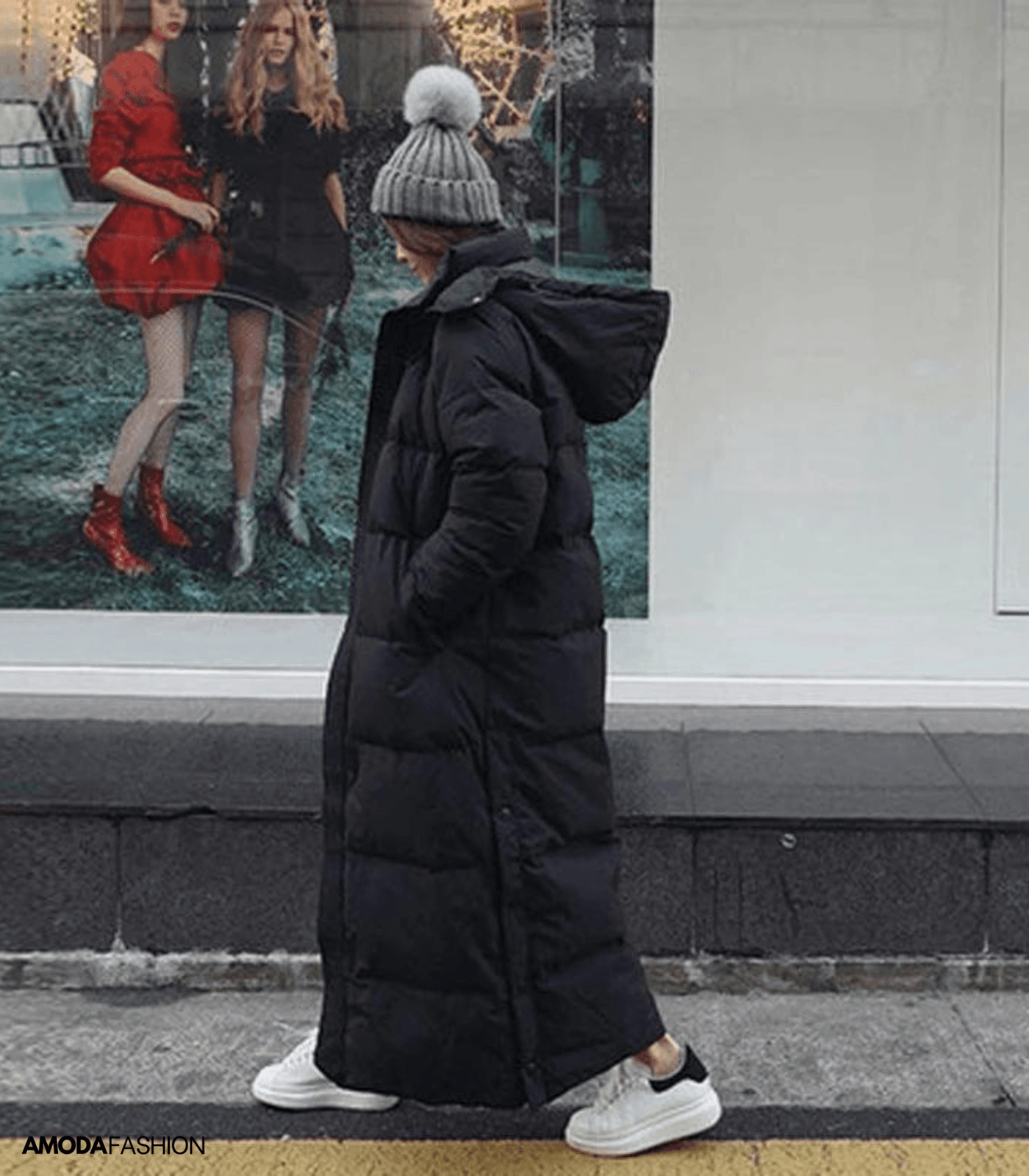 Long Puffer Coat - Hooded - Oversized - Ladies Long Puffer Jacket - Women's Winter Coat-Grace Aura