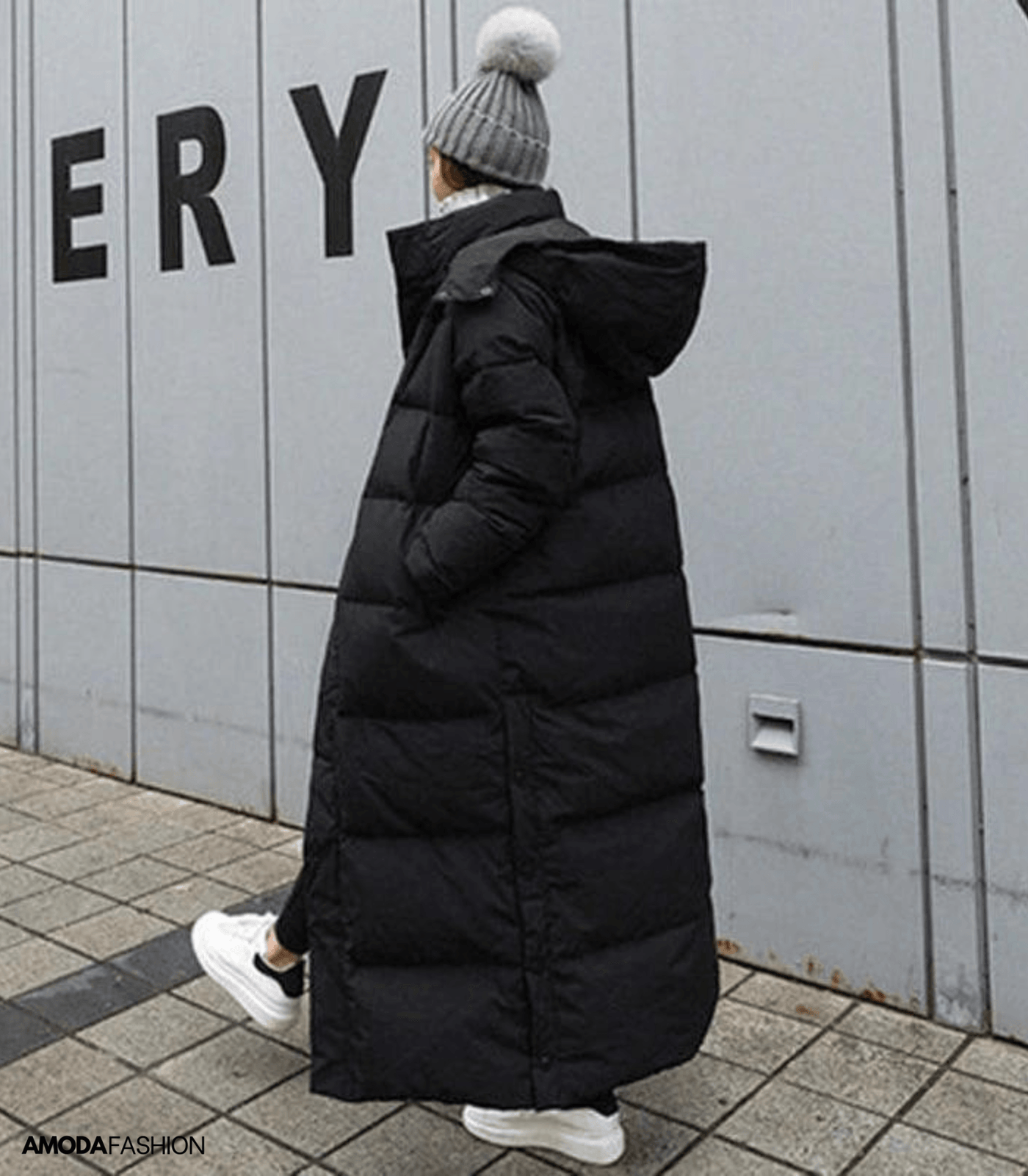 Long Puffer Coat - Hooded - Oversized - Ladies Long Puffer Jacket - Women's Winter Coat-Grace Aura