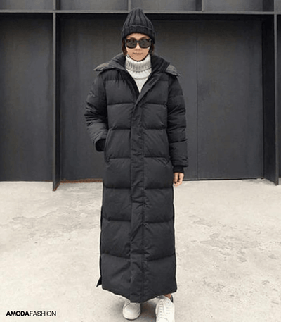 Long Puffer Coat - Hooded - Oversized - Ladies Long Puffer Jacket - Women's Winter Coat-Grace Aura