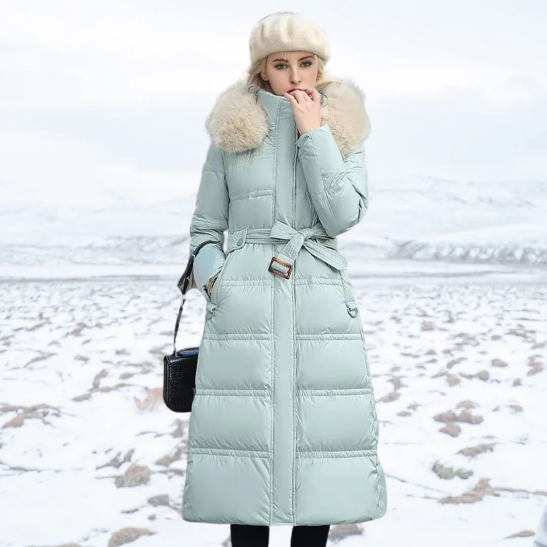 Long Puffer Coat | Padded | Fur Collar | Long Winter Jackets for Women | Ladies Overcoat-Grace Aura