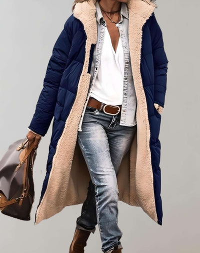 Long Puffer Coat | Warm | Fleece Lined | Winter Coat | Long Overcoat Women-Grace Aura